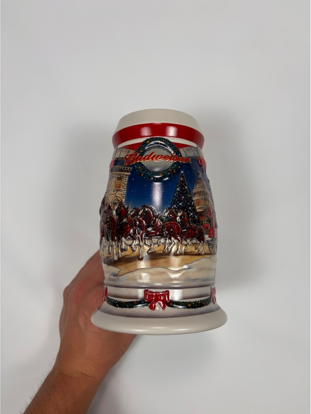 Vintage Budweiser 2001 Holiday at the Capitol Stein Clydesdales Beer Mug CS455